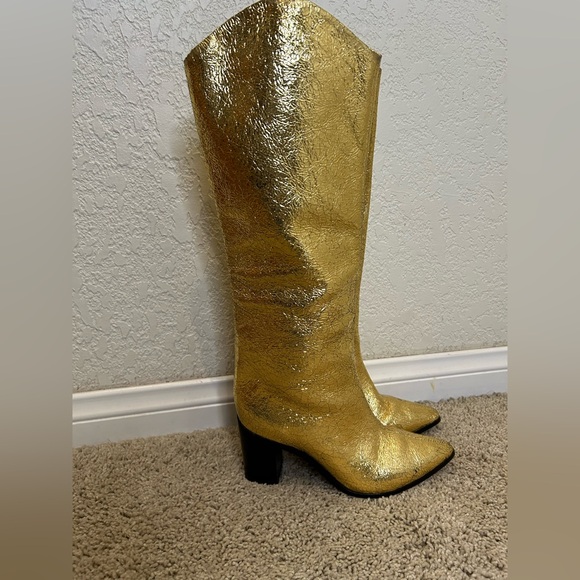 Schutz gold boots. Size 7 - Picture 2 of 5
